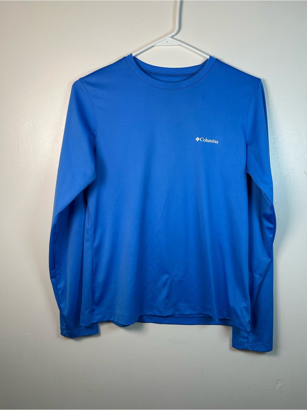 Columbia Men’s Athletic Pullover Long Sleeve Shirt Sz Small Blue Running Beach